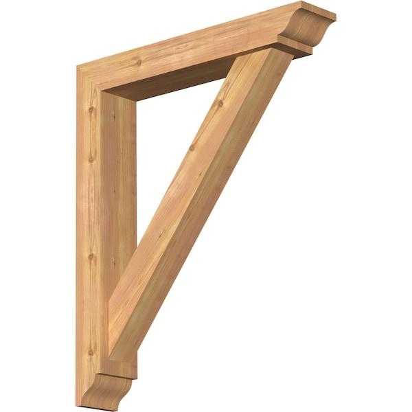 Ekena Millwork Traditional Traditional Smooth Bracket w/ Offset Brace, Western Red Cedar, 5 1/2"W x 30"D x 36"H BKT0604X30X36TRA01SWR - main